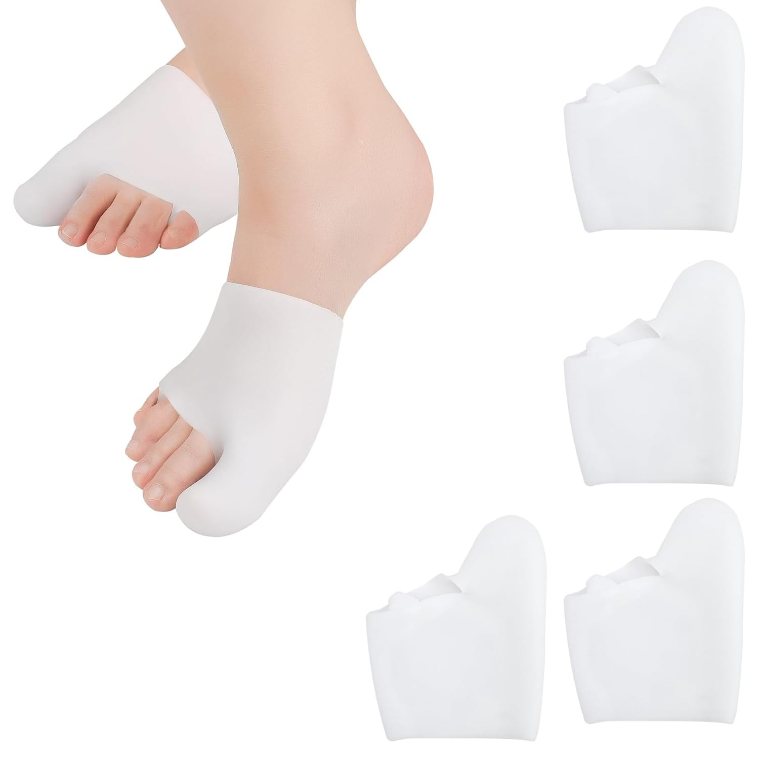 Mcvcoyh 4個入 足の指爪保護 指 サポーター 足の爪 保護キャップ 母趾 サポーター 足指 つま先