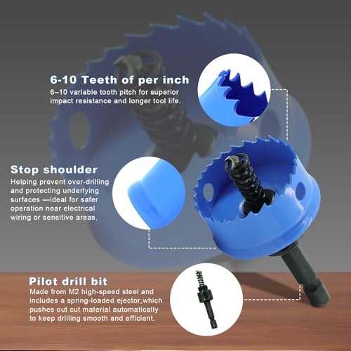 BULLITT 3PCS M42 HSS Bi-Metal Hole Saw Set, 20,25,32MM Hex Shank Impact Hole Cutter Set Perfect for Drilling Thin Metal,Stainless Steel,Mild Steel and Aluminium 4 BULLITT 3PCS M42 HSS Bi-Metal Hole Saw Set, 20,25,32MM Hex Shank Impact Hole Cutter Set Perfect for Drilling Thin Metal,Stainless Steel,Mild Steel and Aluminium - Image 4