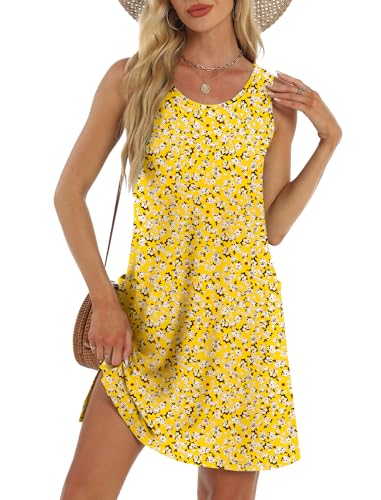 Image of BKRIVE Coverup Summer Dresses for Women 2026 Eyelet Casual Loose Sleeveless Sundresses Tank Dresses with Pockets