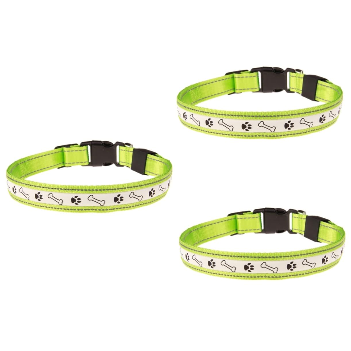 Housoutil 3piezas Collar Led Recargable para Perros y Visible La Oscuridad para Paseos Nocturnos y Seguridad Verde