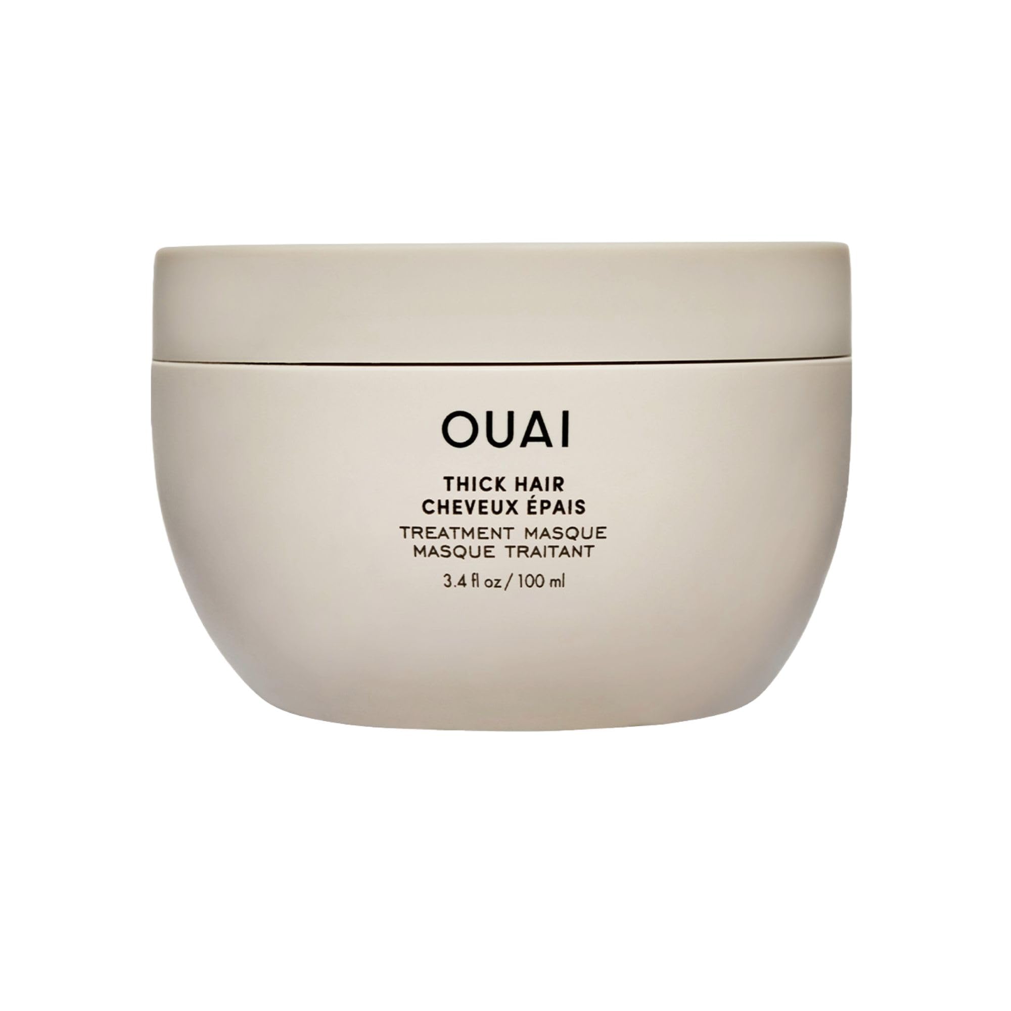 OUAI Mascarilla Thick - Tratamiento capilar con aceite de almendra, aceite de oliva y queratina hidrolizada para reparar el cabello dañado - Sin ftalatos ni parabenos (100 ml)
