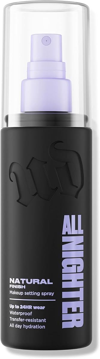 All Nighter Waterproof Makeup Setting Spray - Natural Finish | Up to 24HR Hold, Transfer-resistant Primer Setting Spray for Foundation, Sweat-resistant, Ultra-fine Hydrating Facial Mist