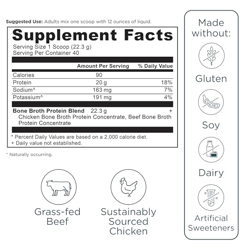 Ancient Nutrition Grass Fed Bone Broth Protein Powder, Pure - image 9