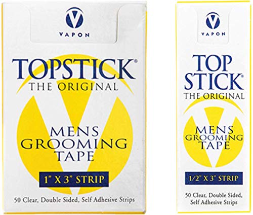 Topstick men s clear double sided grooming tape bundle - (1 box o…