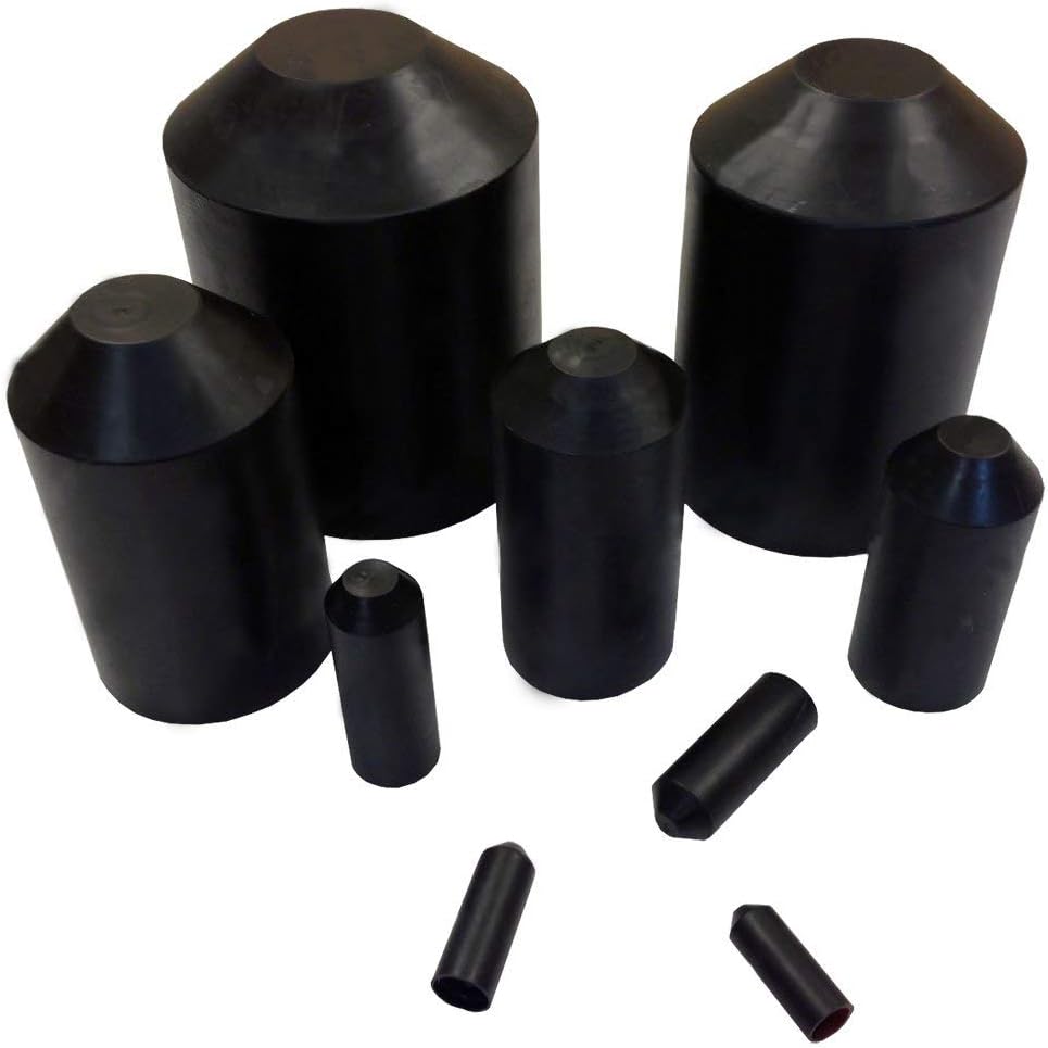 Electriduct 3/4" Heat Shrink End Cap Adhesive Lined Waterproof Insulation Terminal Seal - 10 Pieces - Black