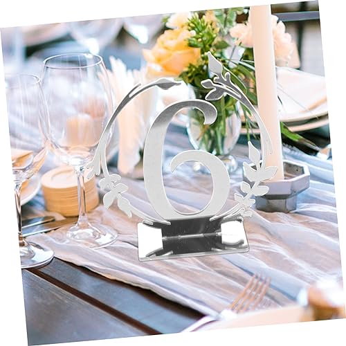 Numéros de table argenté pour guider les invités et plaques réservées de banquet - 7