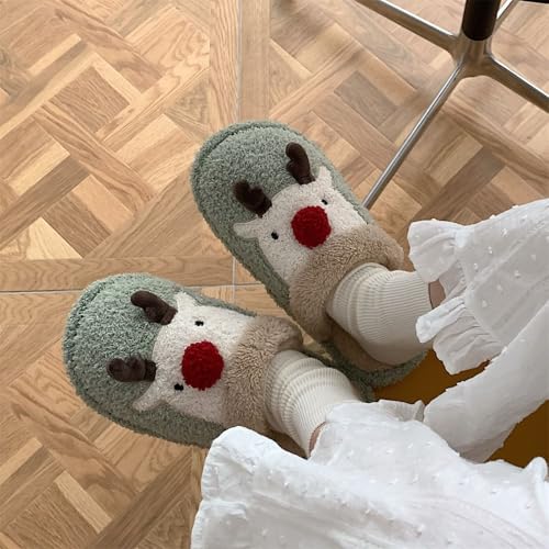 Fuzzy House Slippers for Women Men Warm - Christmas Cozy Memory Foam Women Slipper Indoor and Outdoor Winter Bedroom Shoes Cute and Comfortable for Family4