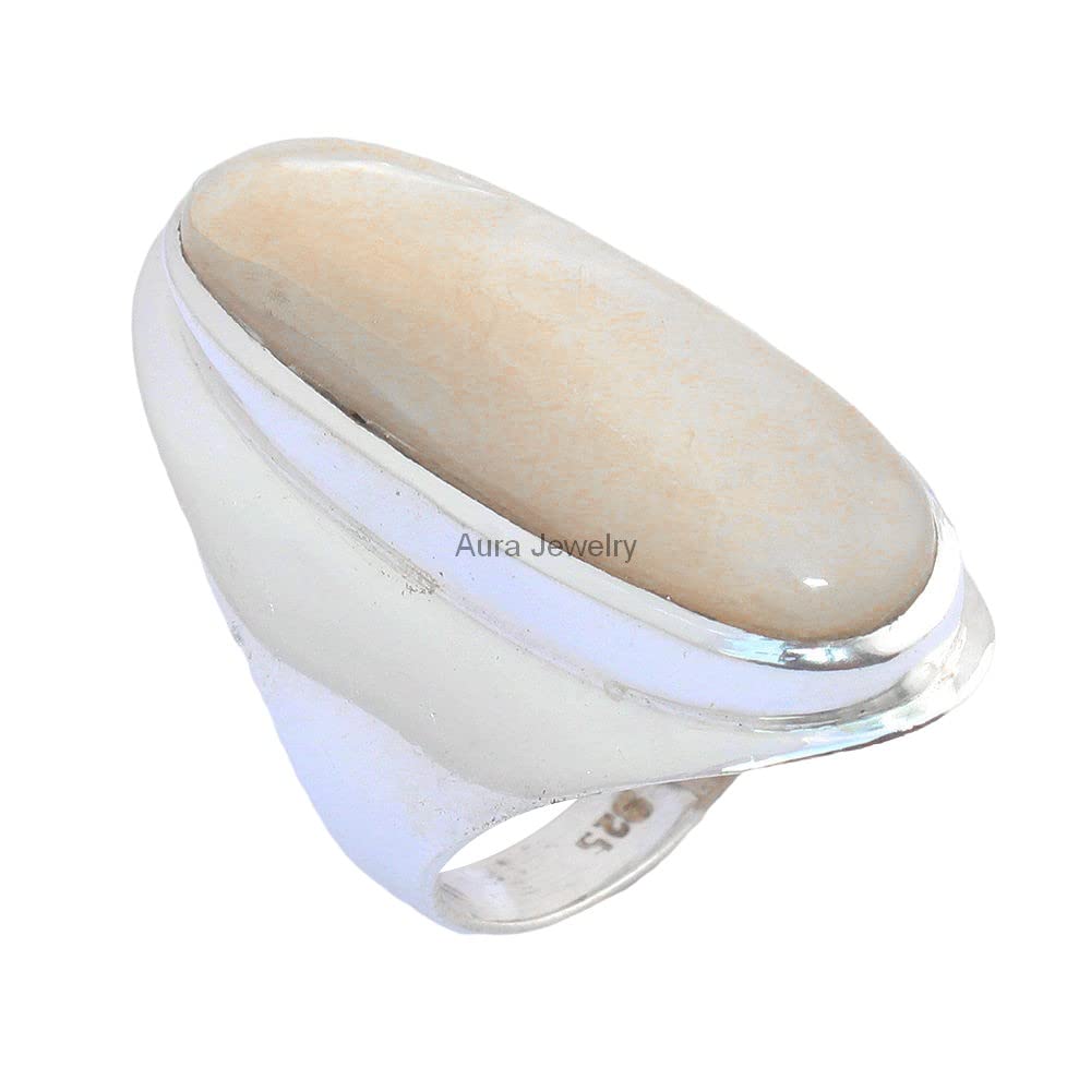 Anello in argento sterling massiccio 925 per ragazze Anello in madreperla genuino Anello di fidanzamento in argento sterling Anello con pietre preziose in madreperla