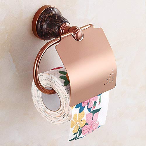 T-YSPJ Toalla de oro rosa Toalla de baño europea retro baño colgante conjunto cobre combinación, toallero de papel