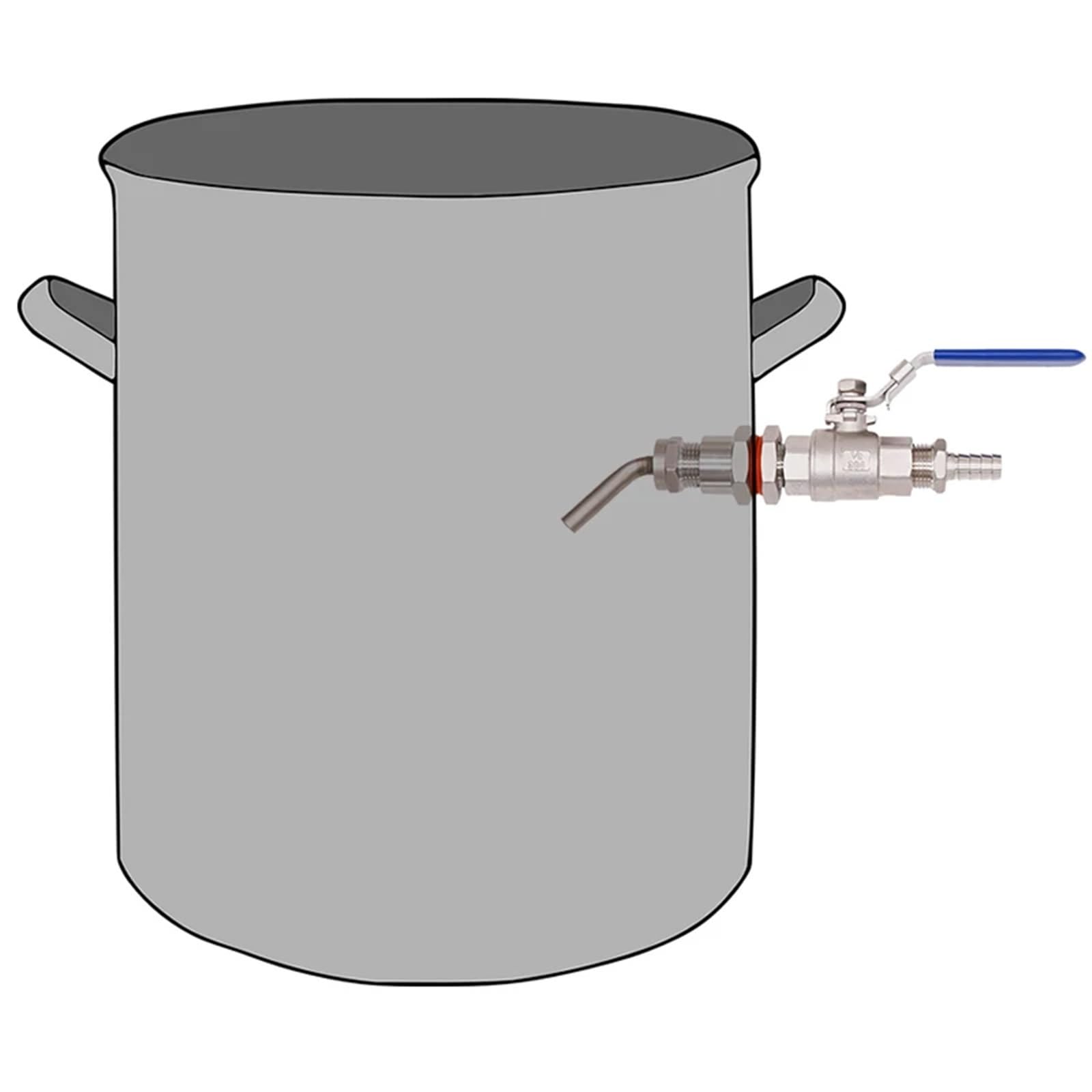 Homebrew Bezszwowy zestaw do konwersji kotła, 3/8", rura do piwa, do gotowania, części bez szwów, 2-częściowy zestaw zaworów kulowych