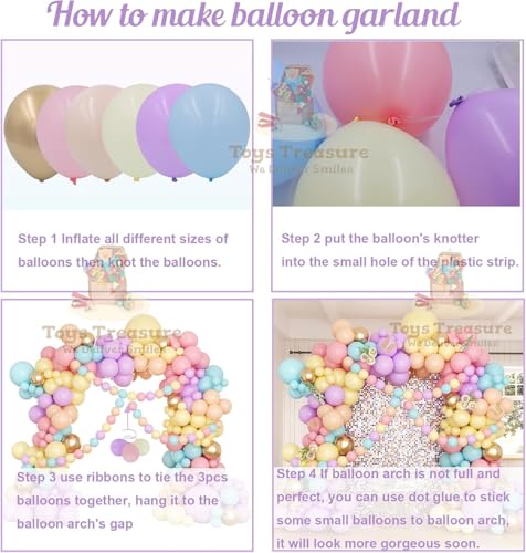 Image of 104Pcs Happy Birthday Decoration Kit - Pastel Rainbow Balloons with Happy Birthday Banner for Kids Party Celebration Decorations