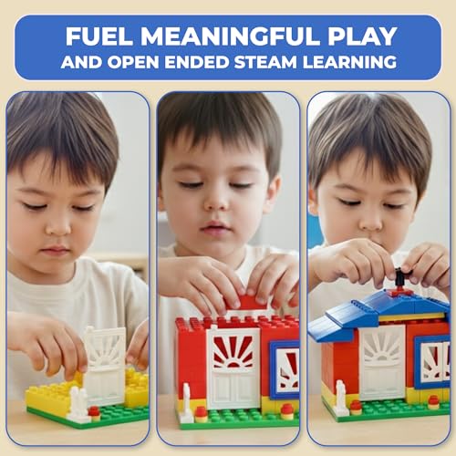 Image of RATNA'S Elite Building Blocks, 130 Interlocking Pieces Educational Construction Blocks for Kids 3+ Years, Creative Learning Toy to Make Multiple Structures & Objects
