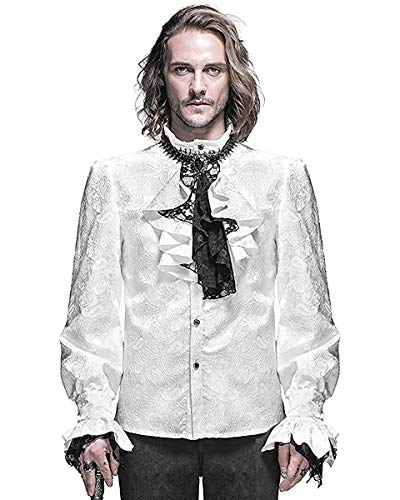 Devil Fashion Uomo Gotico Camicia Maglietta Bianco...