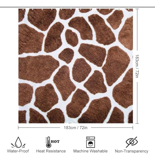 Rideau de douche polyester haut de gamme motif girafe imperméable 183x183