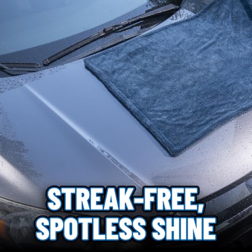 Chemical Guys Megalodon Microfiber Drying Towel with Twisted Loop Technology, Super Plush Absorbent 24" x 36" Microfiber Towel for Cars, Trucks, SUVs, RVs, and More, Extra Large Dark Blue Drying Cloth - image 7