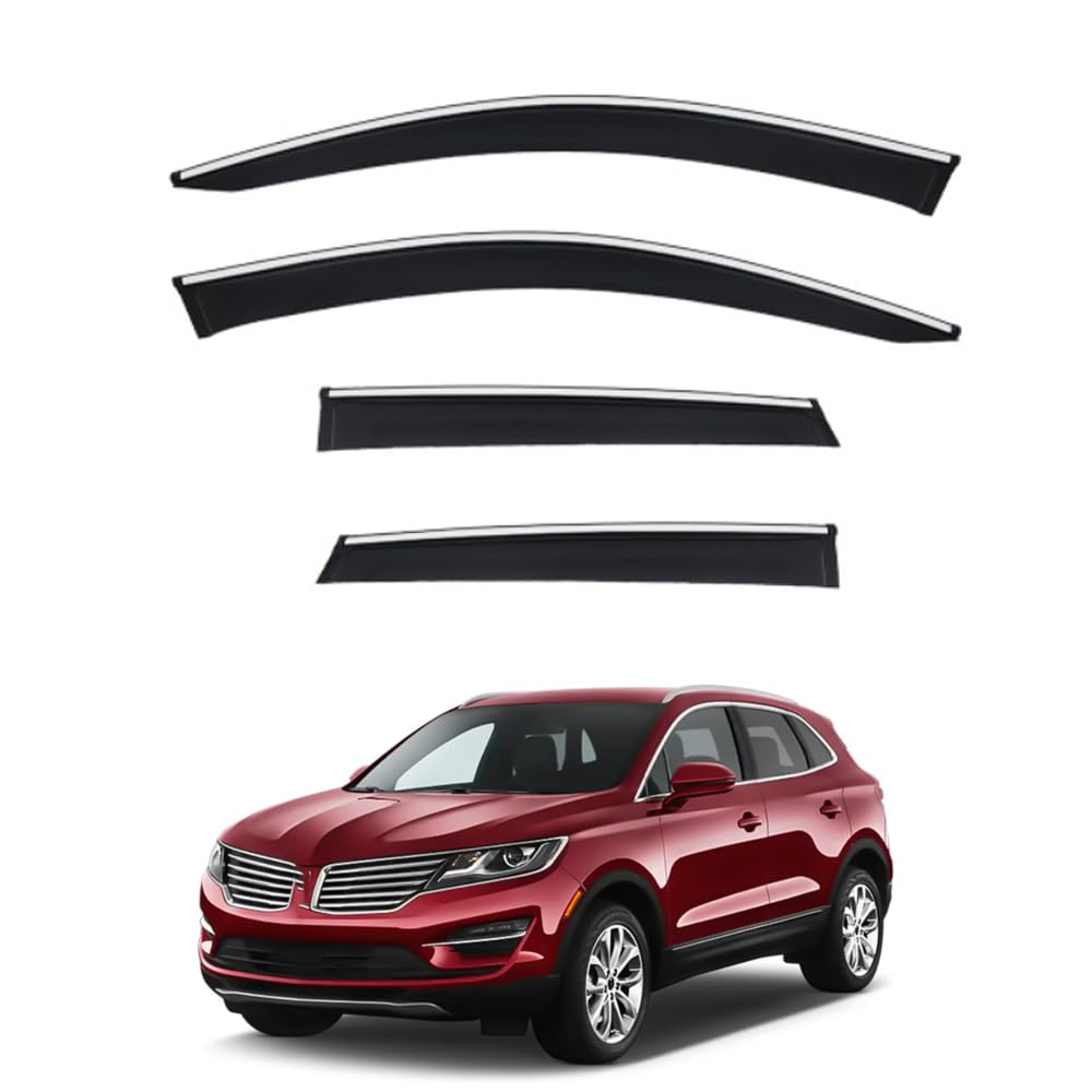 QOEMRHELT 4pc Set In-Channel Wind Deflectors, for Lincoln MKC 2014-2019 Window Visors Rain Guards Vent Visors Rain & Sun Protection,Car Accessories