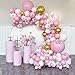 Arco Kit Ghirlanda Palloncini Rosa, 122 pezzi Decorazioni Nozze Kit Arco Palloncini Rosa con Palloncini Dorati Metallici e Farfalla d'oro per Feste Compleanno Ragazze Donne, Sposa, Feste Matrimonio