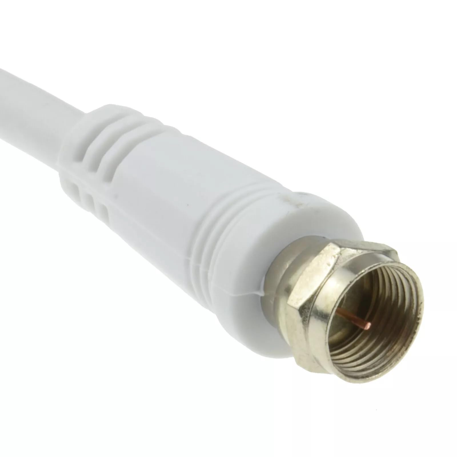 TECHZOCO Cavo antenna satellite 75 Ohm, connettore RF coassiale femmina F maschio, Sat Freesat Sky Virgin BT TV HDTV DVB DVD Radio/Coax, 70 dB, bianco, 2,50 metri