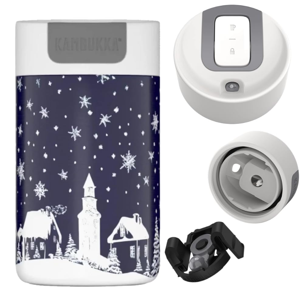 Kambukka Olympus 300 ml – kubek termiczny świąteczny Let it snow | szczelny, Snapclean, stal nierdzewna