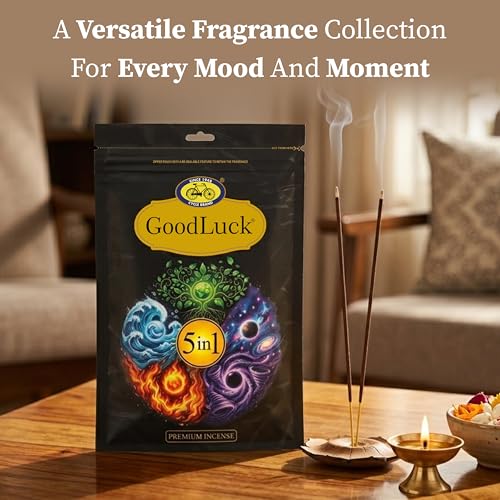 Image of Cycle Pure GoodLuck 5-in-1 Agarbatti (450g) | Premium Incense with Fruity, Floral & Classic Fragrances (Pineapple, Rose, Shivuli, Cosmatiq, Moods) | Long Lasting Aroma | Ideal for Pooja & Home