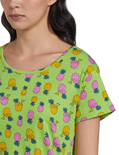 Image of Longies Women's Knee Length Knit Cotton Nighty Regular Nightgown (LGLKNWWV001 Lime Green013 2XL)