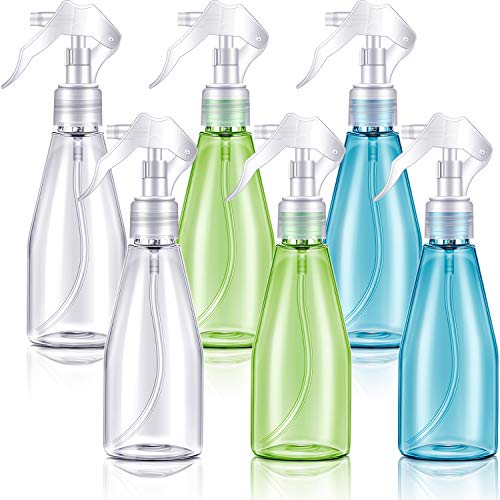 6 Pieces Misting Spray Bottles Empty Travel Size Bottle Sprayers 200ml/ 6.8oz Refillable Plastic Fine Mist Spray Bottle Container for Traveling Cleaning Gardening Skin Care