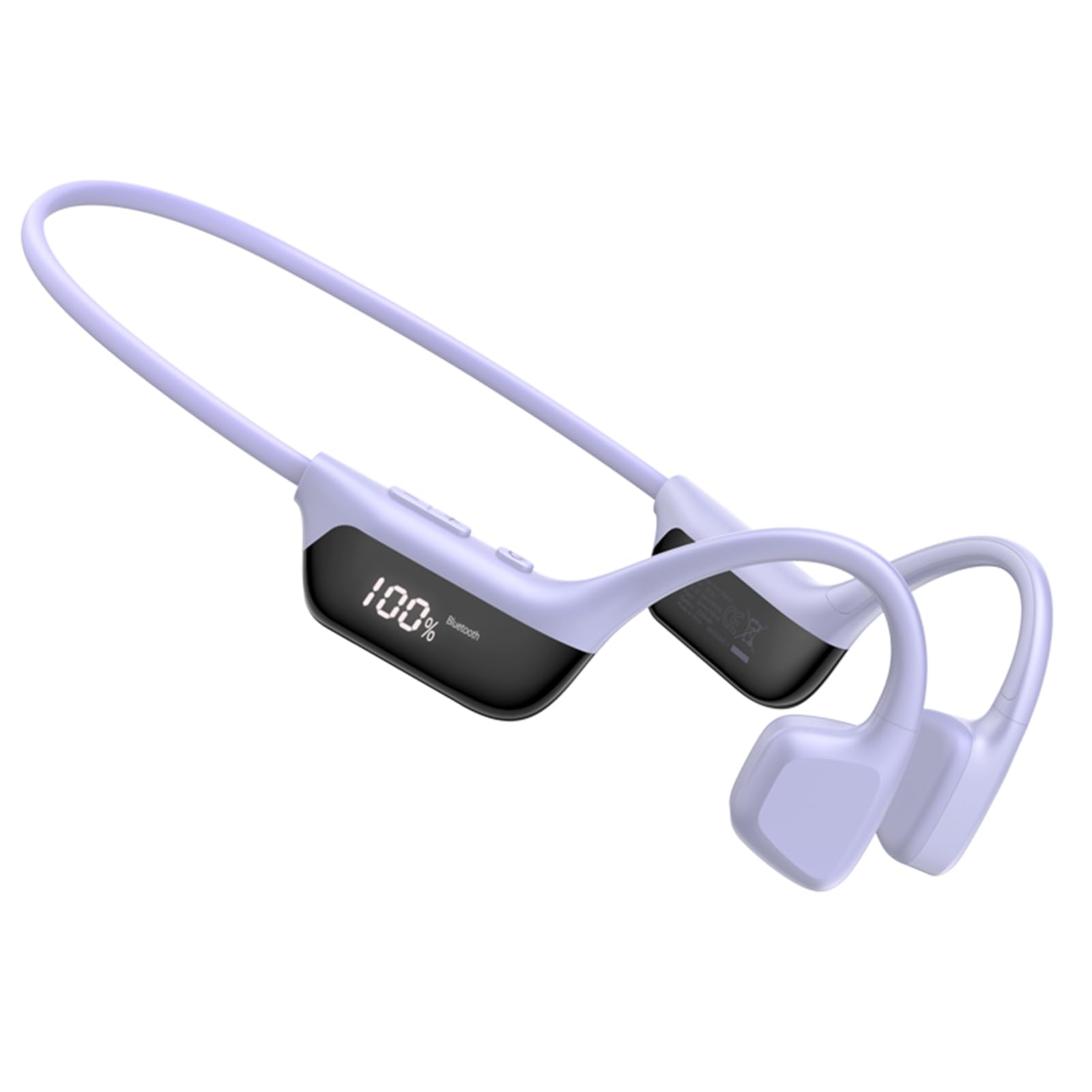 Bone Beat Run Digital Cuffie Conduzione Ossea Wireless Auricolari Conduzione Aperte Oreille Auricolari Sportive Bluetooth Impermeabili con Batteria 9 Ore BT6 Corsa Palestra Outdoor - Viola