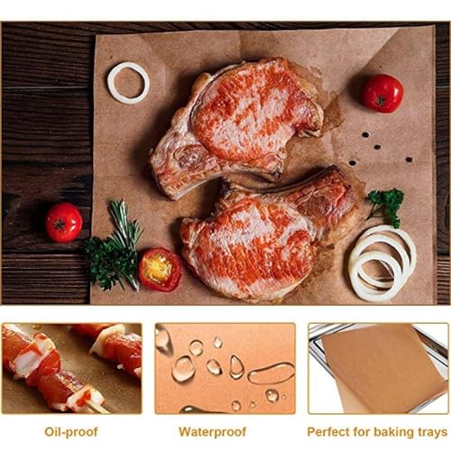 Image of Food Basket Liners, Grease Resistant Wax Paper Sheets for Food, Oil Resistant Paper for Chips, Fried Chicken Sandwich Wrapping Paper for Party Not for Baking Oven /Air Fryer by FUNZON (Brown)
