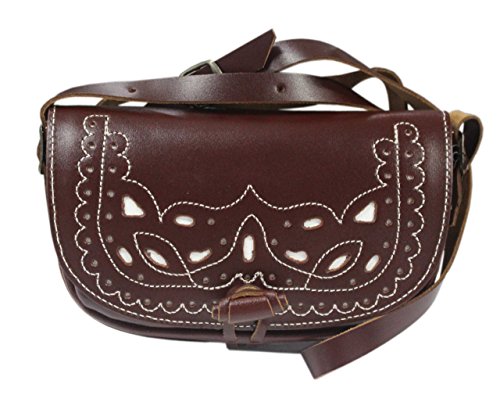 Funrey Bolso Bandolera de piel de Ubrique Marrón, convertible en Riñonera y de mano. Medidas 20x5x11,5cm