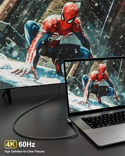 Image of FEDUS ARC-X4K Premium Type C to HDMI Cable 4K@60Hz (Braided) | USB C to HDMI Adapter for Monitor /TV | Thunderbolt 3 /4 Compatible with iPhone 15 /16, MacBook Pro /Air, iPad, Samsung S24 /S25 (DeX)