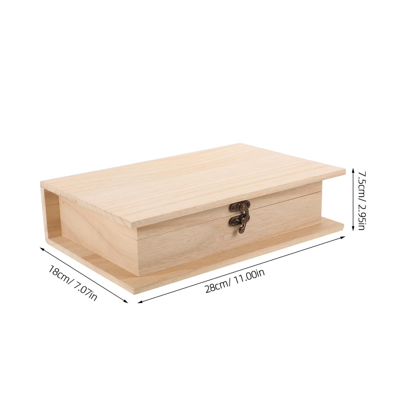 2 Szt. Drewniane Pudełko Na Biżuterię w Kształcie Książki Drewniana Skrzynia Ze Skarbami Beige