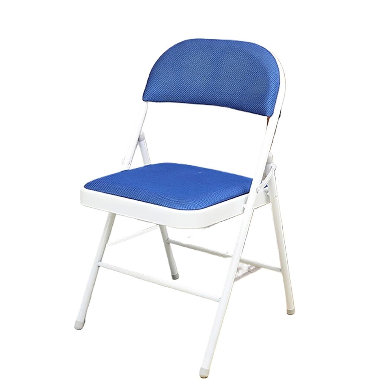 Chaise de jardin pliante en acier et siège gain de place bleu