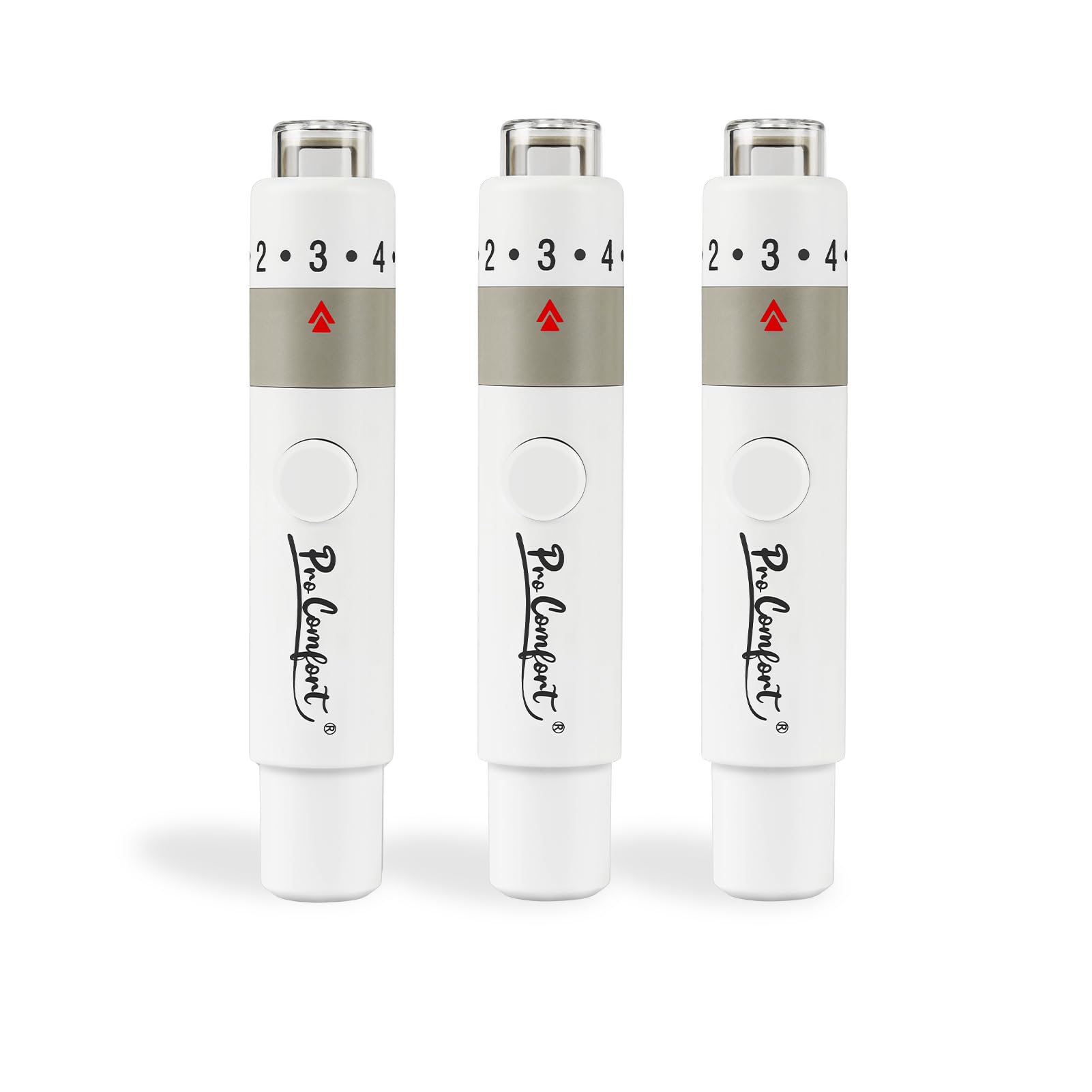 Lancing Device Pen Less Pain, 3-Pack, Blood Sampling Pen, Used with Twist Top Lancets for Blood Glucose Testing, Lancet Pen for Blood Sugar Monitoring, Lancing Tool, Adjustable Depths