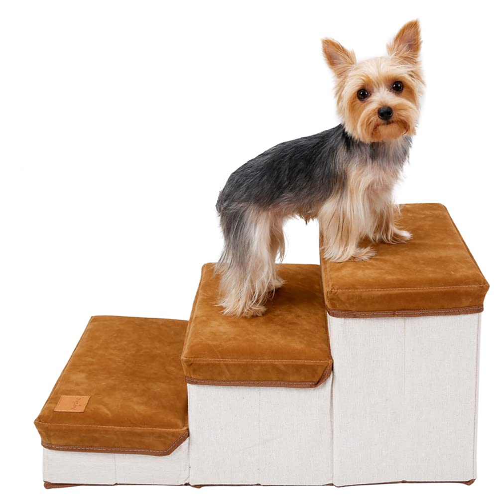 NeoStyle Dog Stairs,Foldable Pet Steps,3Step Foldable Storage Indoor