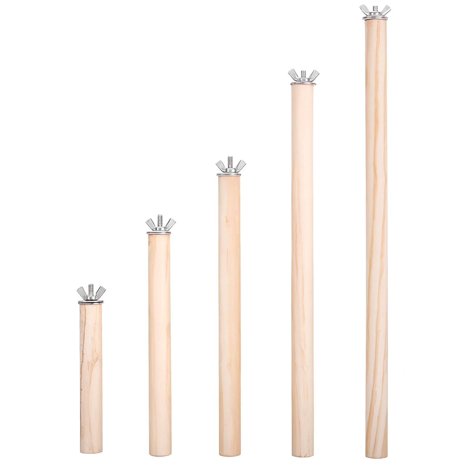 Photo 1 of *2 missing* Bird Perch, 5 Pcs Wood Bird Perches for Cage Stand Parakeet Perches Birds Cage Accessories Parrot Climbing Sticks Climbing Branch Rod for Budgies Cockatiels Parakeet Canaries (10+15+20+25+30 cm)