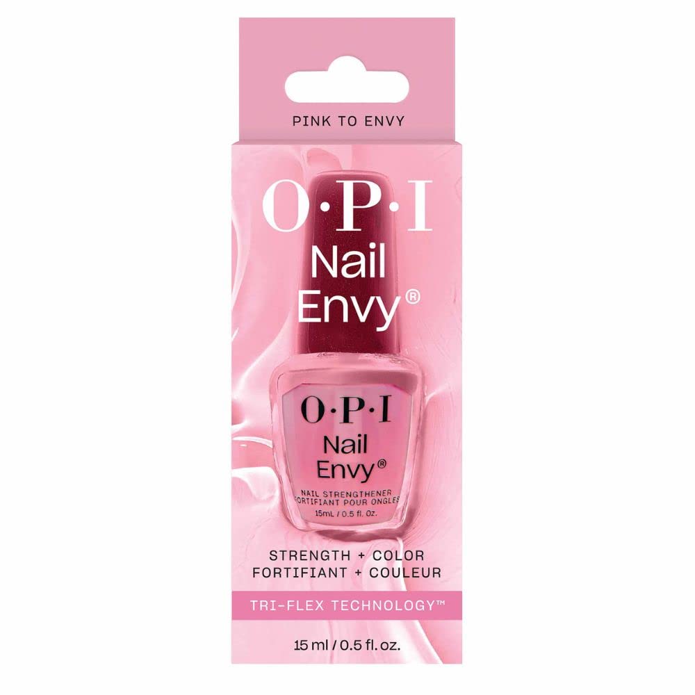 OPI Nail Envy Pink to Envy - Trattamento rinforzante, finish crème, colore rosa tenue per unghie deboli e sottili - Vegano (15ml)