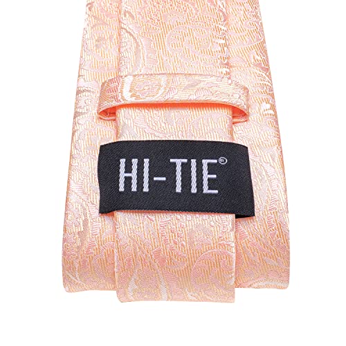 Image of Hi-Tie Men's Silk Ties Formal Woven Classic Necktie Pocket Square Cufflinks Lapel Pin Set Wedding Business