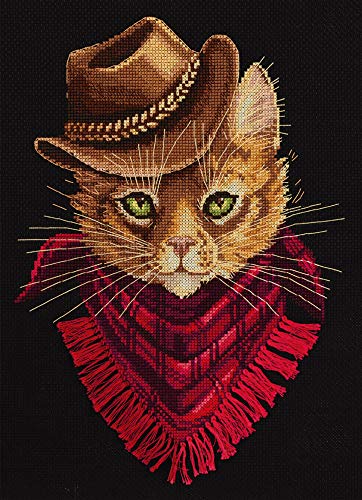 PANNA - Counted Cross Stitch Kit - Tom. Outlaw - J-7173-16 Count - Aida Black - 10.24 x 8.27 inch - DIY kit