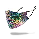 oceansedge11 luxury sequins mask glitter mouth cover washable face mask club masquerade ball party facial decoration jewelry for women and girls