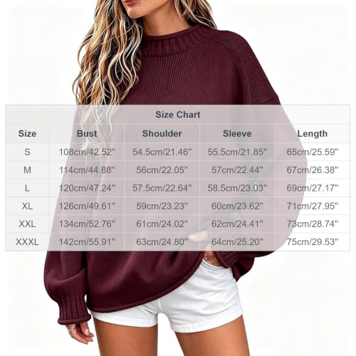 Knit Sweater for Women Oversized Long Sleeve Crewneck Tops Fall Pullover - image 5