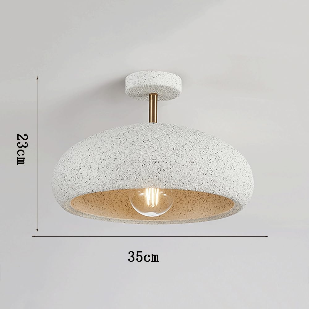 Nowoczesna sufitowa lampa wisząca 35 cm, styl Wabi-Sabi lampa do korytarza z żywicy, podstawa E27 do sypialni, lampa sufitowa na werandę do korytarza i szatni