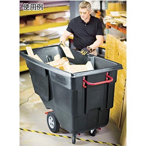 Image of Rubbermaid Commercial Polyethylene Tilt Truck, Heavy Duty 2300-Pound Capacity, Black, for Distribution Centers /Warehouse /Manfacturing /Construction