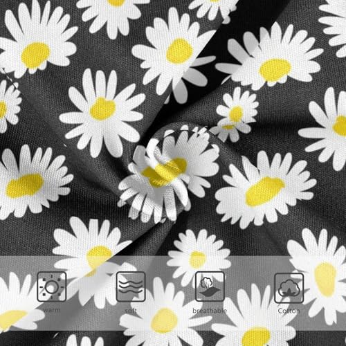 Joisal Cotton Toddler Underwear Floral White Daisies Black Panties for Girl Fun Kids Undies Briefs 2t3