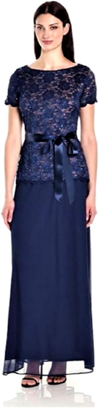 onyx nites short sleeve evening gown