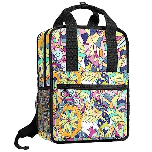 Sac à dos fille pour sorties et école, cartable coloré dessin main grand confort