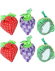 HEALEEP 6pcs Folding Fruit Shopping Bags Foldable Reusable Grocery Storage Tote Portable Multi-style