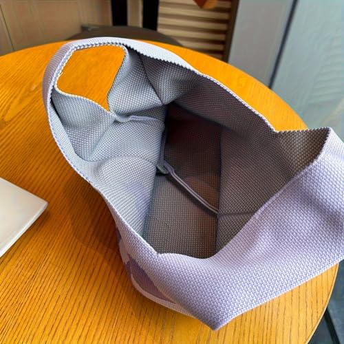 Image of Kawn Crochet Wrist Handbag for Women Wristlet Sleeve Knot Pouch Portable knitted breathable lightweight foldable Casual Small Purse Cute Tote Bag For Shopping, Dating, Travel