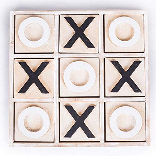 Buy JEVERGN 12.6" Large Tic Tac Toe Game, Rustic Wooden Coffee Table