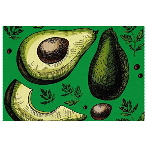 Set de table avocat antidérapant lot de 6 pour repas