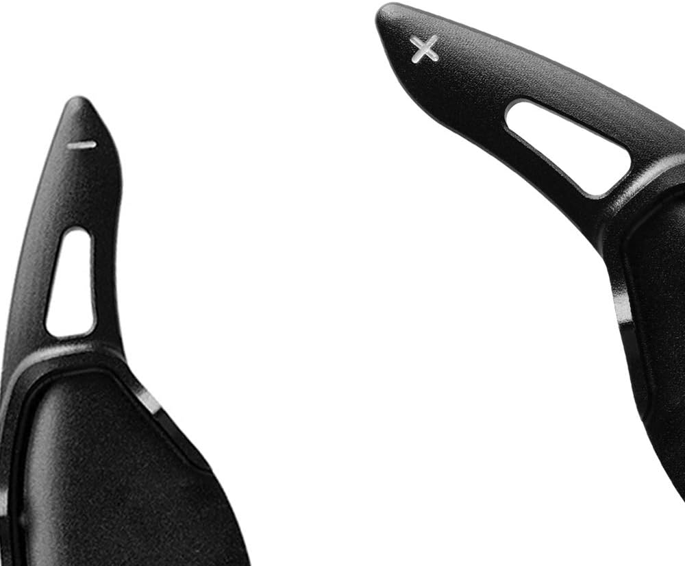 KUNIO 2PCS Aluminum Alloy Steering Wheel Shift Paddle Extended Shifter Trim Cover Fit for Nissan Altima Kicks 2024 Teana X-Trail Qashqai Infiniti QX50 QX55 Interior Decoration Accessories Black